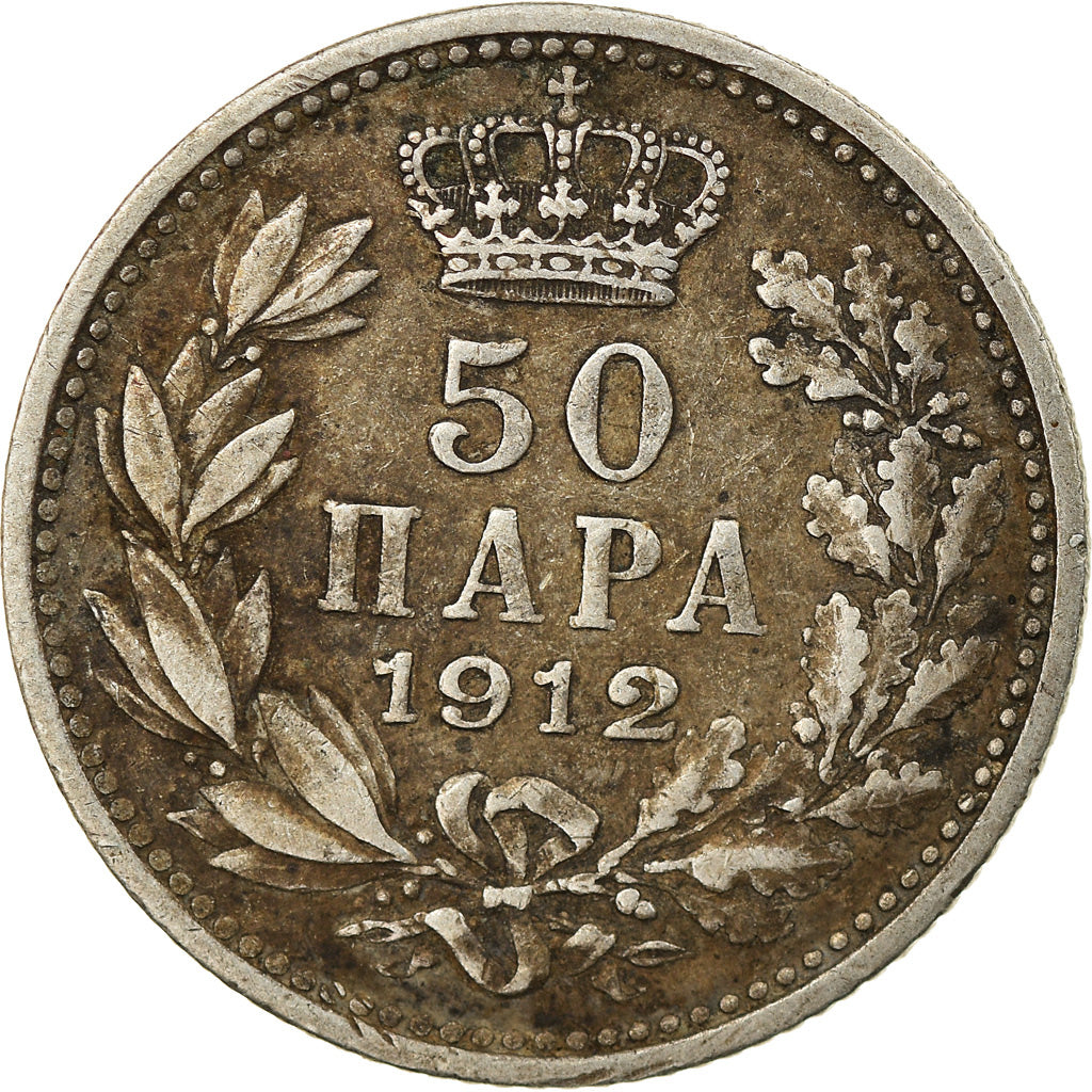 Coin, Serbia, Peter I, 50 Para, 1912, EF(40-45), Silver, KM:24.1