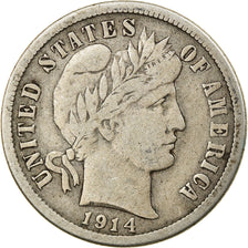 Coin, United States, Barber Dime, Dime, 1914, U.S. Mint, Philadelphia