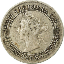 Moneta, Ceylon, Victoria, 10 Cents, 1897, MB+, Argento, KM:94