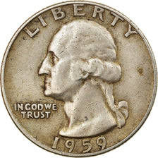 Coin, United States, Washington Quarter, Quarter, 1959, U.S. Mint, Denver
