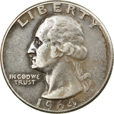 Coin, United States, Washington Quarter, Quarter, 1964, U.S. Mint, Philadelphia