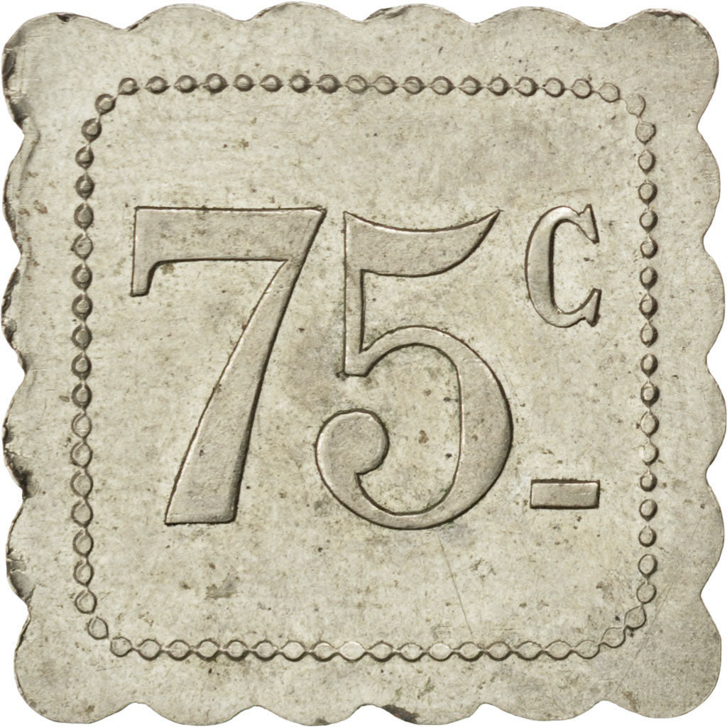 France, 75 Centimes, EF(40-45), Maillechort, Elie #40.5, 2.34
