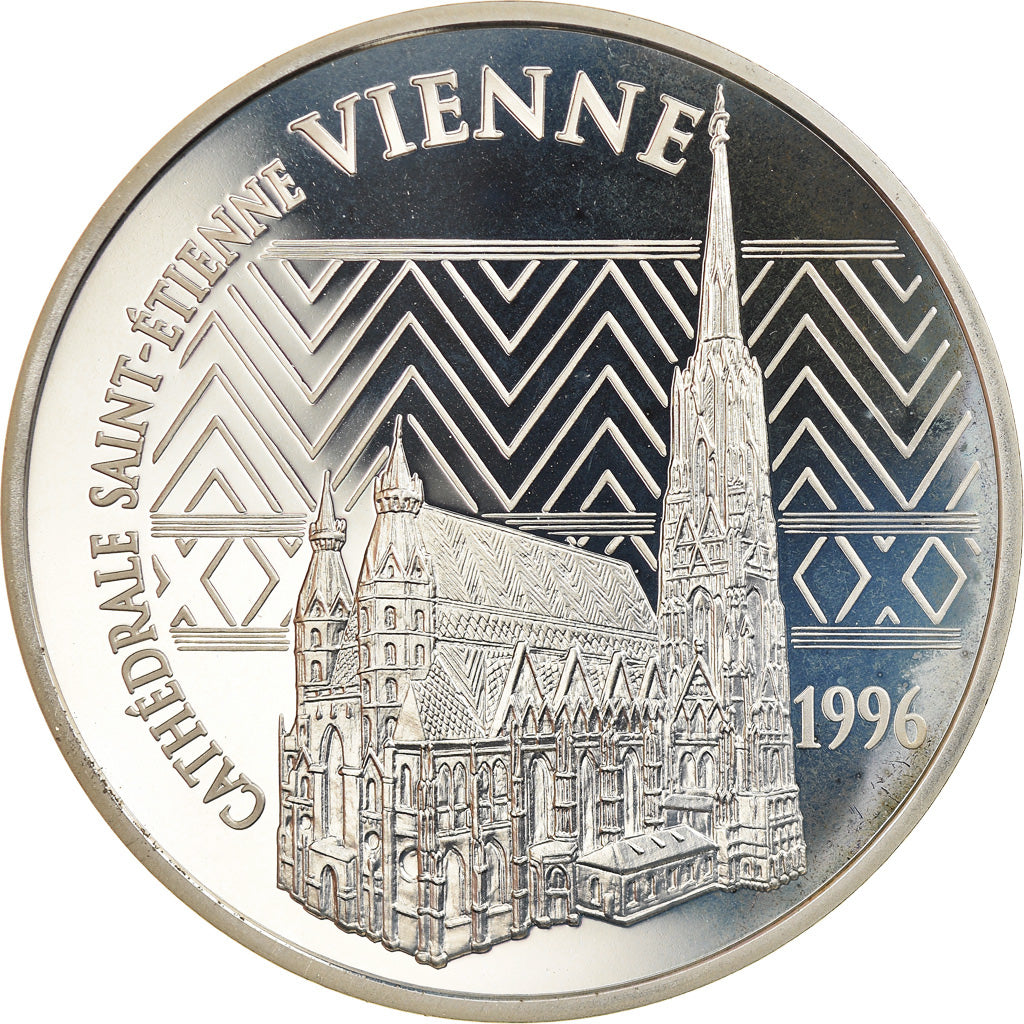 Coin, France, Vienne - Cathédrale Saint-Etienne, 100 Francs-15 Euro, 1996