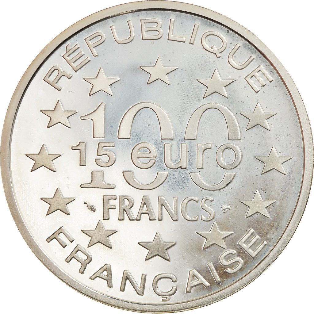 Coin, France, 100 Francs-15 Euro, 1997, Proof, MS(65-70), Silver, KM:1193