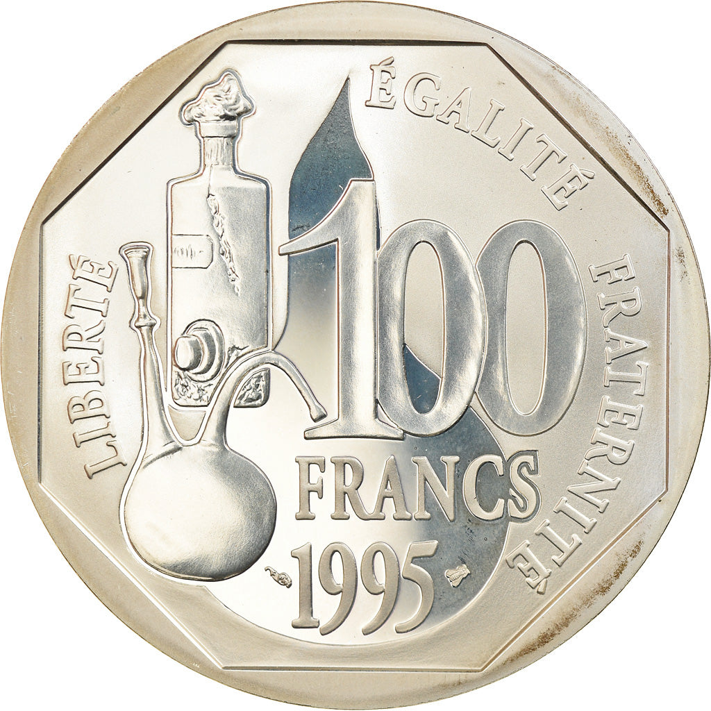Coin, France, Louis Pasteur, 100 Francs, 1995, Proof, MS(65-70), Silver