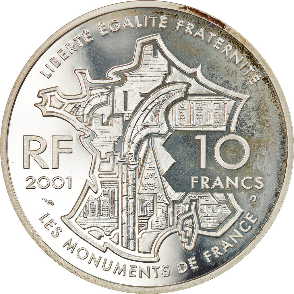 Coin, France, Champs-Elysées, 10 Francs, 2001, Paris, Proof, MS(65-70), Silver