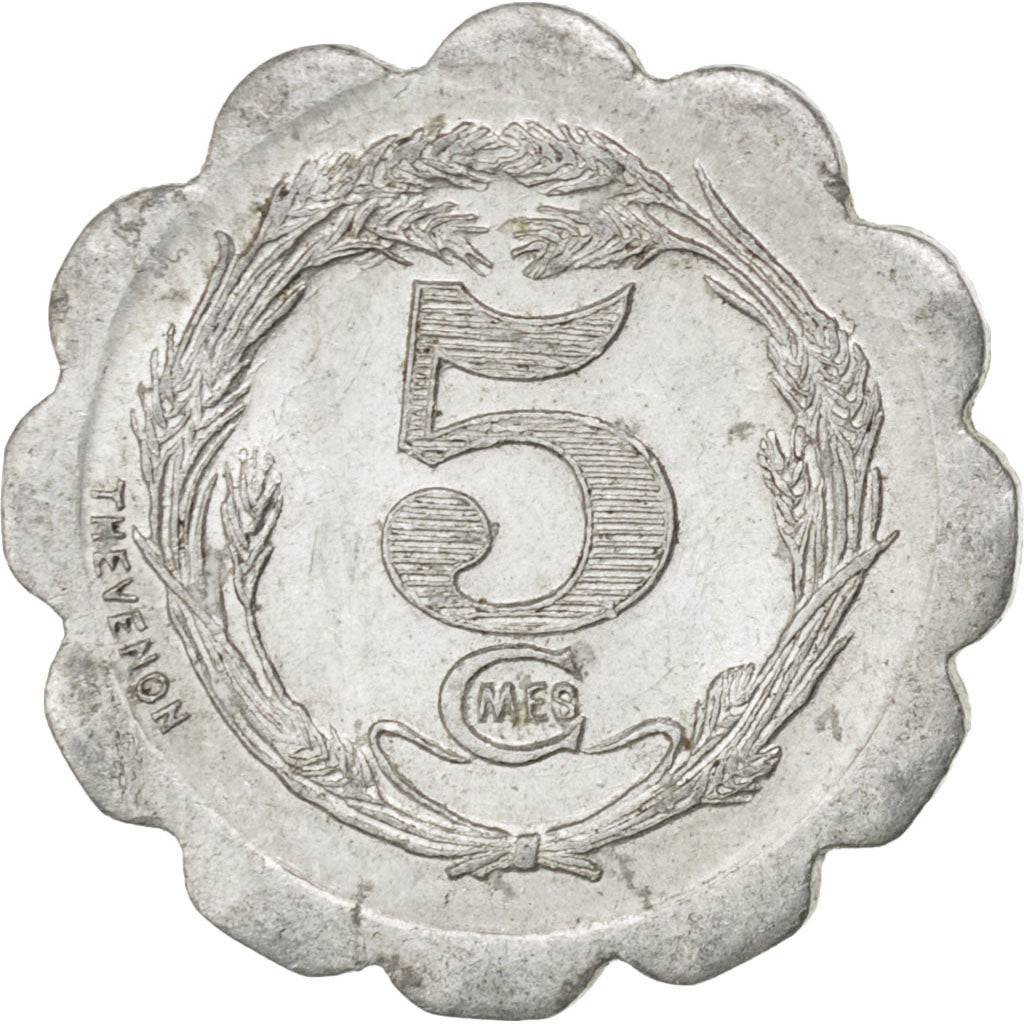 France, 5 Centimes, 1921, AU(50-53), Aluminium, Elie #10.1, 0.87