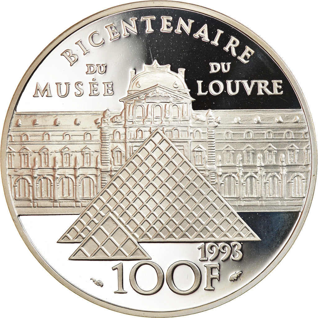 Moneta, Francia, Victoire Samothrace, 100 Francs, 1993, Proof, FDC, Argento