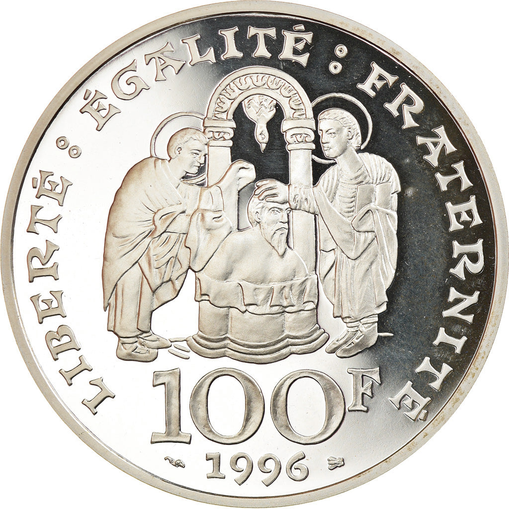 Coin, France, Clovis, 100 Francs, 1996, Proof, MS(65-70), Silver, KM:1180