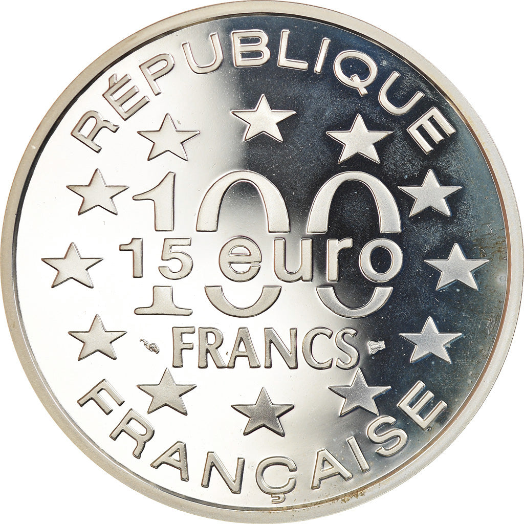 Moneta, Francia, Grand'Place de Bruxelles, 100 Francs-15 Euro, 1996, Proof, FDC