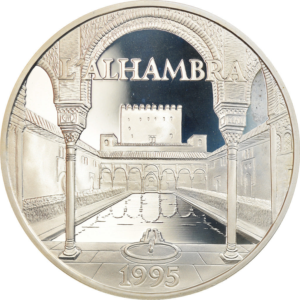Moneta, Francia, L'Alhambra, 100 Francs-15 Ecus, 1995, Proof, FDC, Argento