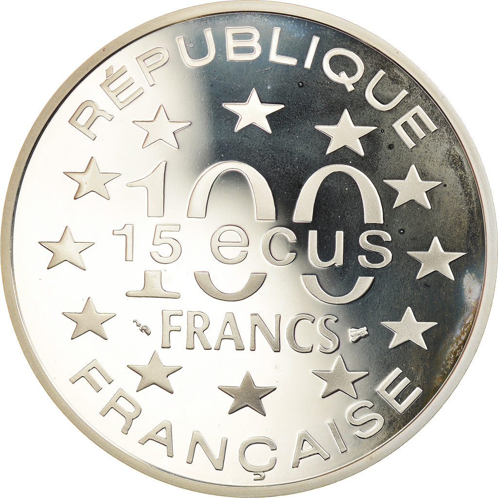 Moneta, Francia, L'Alhambra, 100 Francs-15 Ecus, 1995, Proof, FDC, Argento