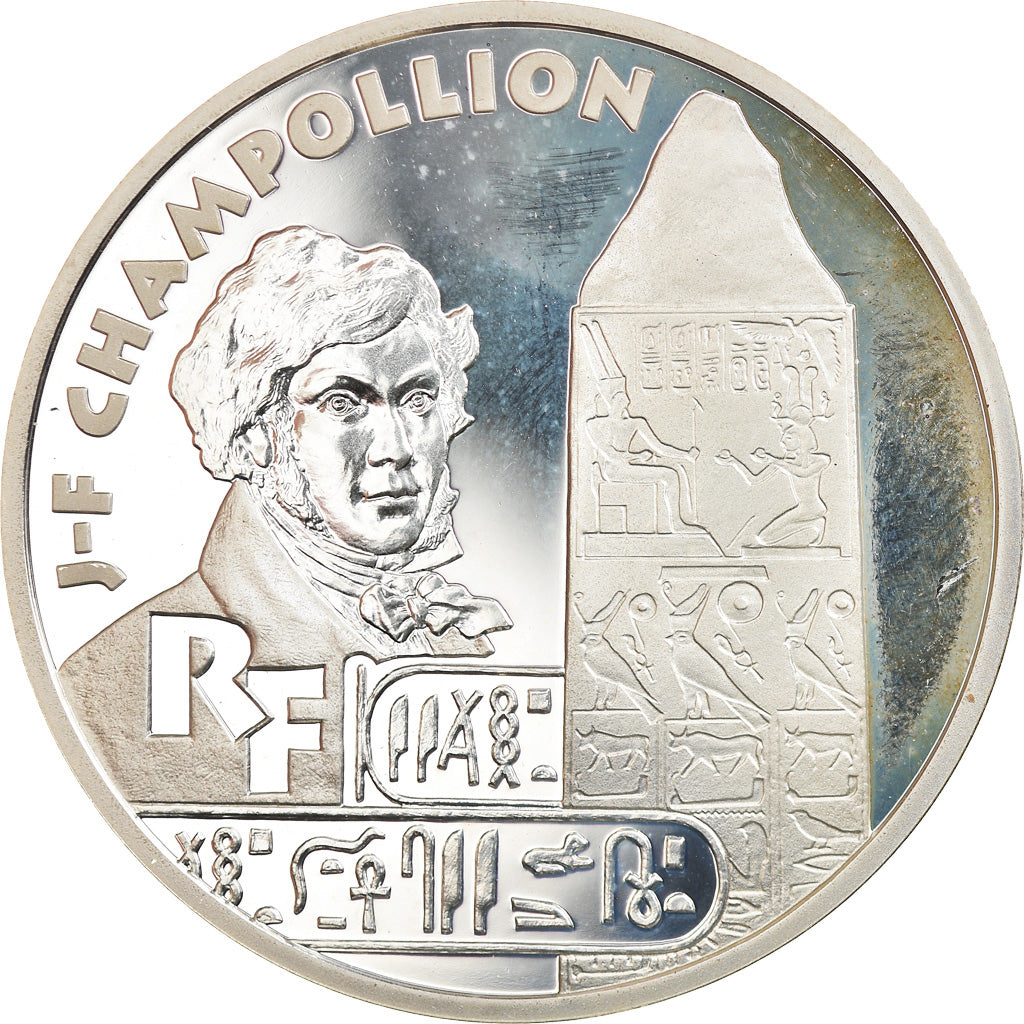 Coin, France, Champollion, 10 Francs, 1998, Proof, MS(65-70), Silver, KM:1205