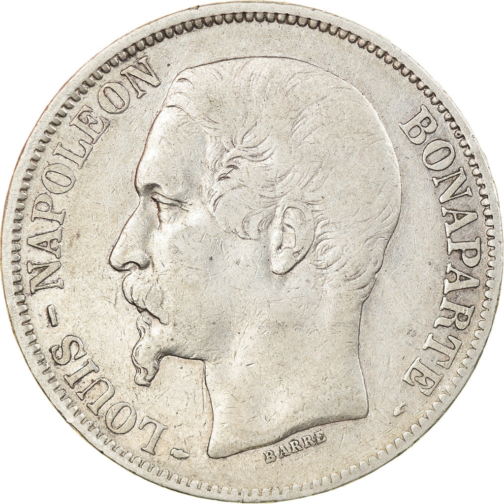 Moneta, Francia, Napoléon III, 5 Francs, 1852, Paris, MB+, Argento, KM:773.1