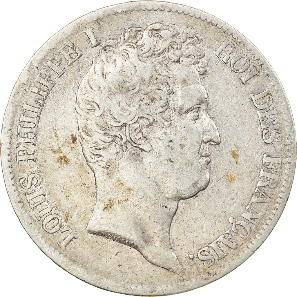 Coin, France, Louis-Philippe, 5 Francs, 1831, Lyon, VF(30-35), Silver, KM:735.4