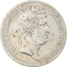 Coin, France, Louis-Philippe, 5 Francs, 1831, Lyon, VF(30-35), Silver, KM:735.4