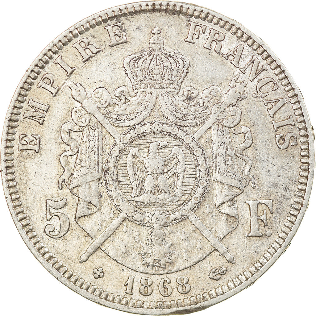 Monnaie, France, Napoléon III, 5 Francs, 1868, Strasbourg, TTB, Argent