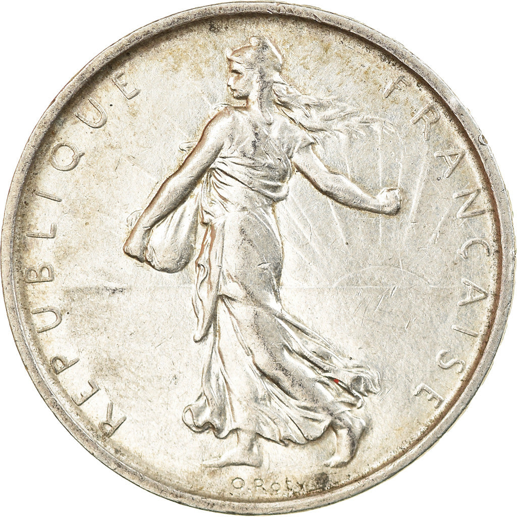 Munten, Frankrijk, Semeuse, 5 Francs, 1969, ZF+, Zilver, KM:926, Gadoury:770