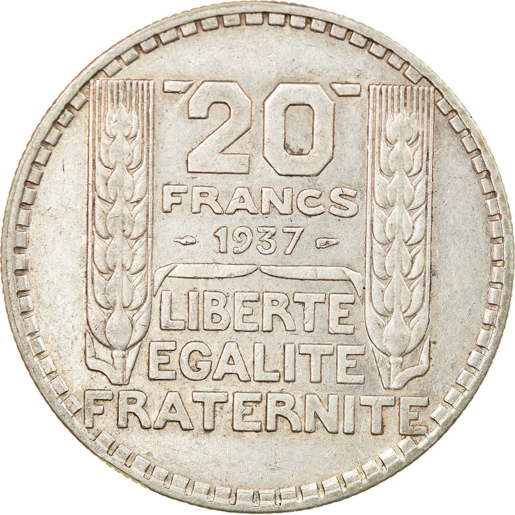 Coin, France, Turin, 20 Francs, 1937, Paris, EF(40-45), Silver, KM:879
