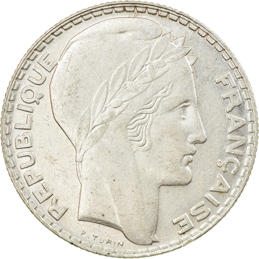 Moneta, Francia, Turin, 10 Francs, 1938, Paris, BB+, Argento, KM:878