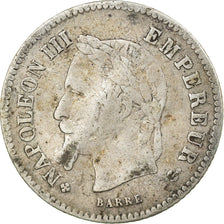 Monnaie, France, Napoleon III, Napoléon III, 20 Centimes, 1868, Strasbourg