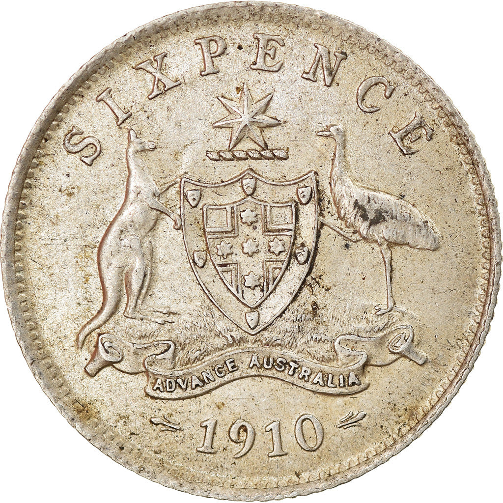 Monnaie, Australie, Edward VII, Sixpence, 1910, Londres, SUP, Argent, KM:19