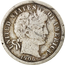 Coin, United States, Barber Dime, Dime, 1906, U.S. Mint, Philadelphia