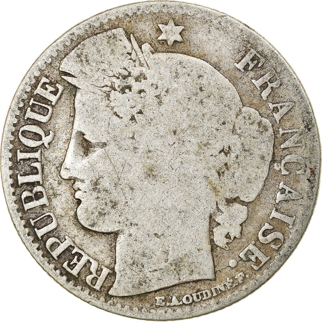 Moneda, Francia, 50 Centimes, 1850, Paris, BC+, Plata, KM:769.1, Gadoury:411