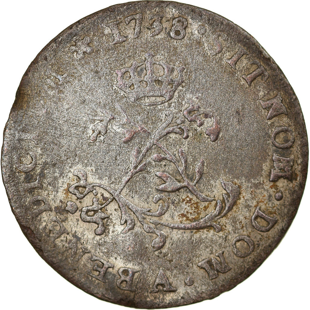 Monnaie, France, Louis XV, Double sol (2 sous) en billon, 2 Sols, 1738, Paris