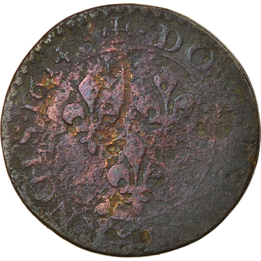 Munten, Frankrijk, Louis XIII, Double tournois, buste laurée et cuirassé