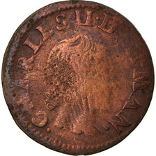 Moneta, Francia, Ardennes, Charles II, Denier Tournois, 1654, Charleville, MB