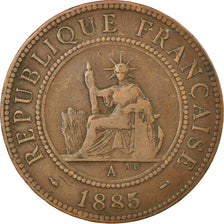 Coin, FRENCH INDO-CHINA, Cent, 1885, Paris, VF(30-35), Bronze, KM:1, Lecompte:37