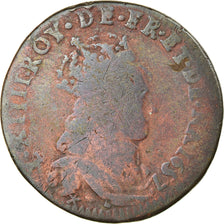 Moneda, Francia, Louis XIV, Liard de France au buste juvénile, deuxième type