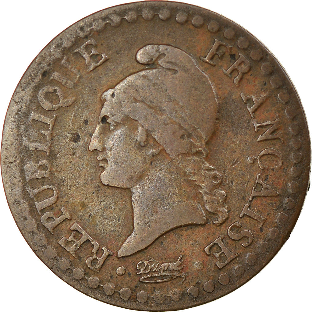 Coin, France, Dupré, Centime, AN 7, Paris, VF(30-35), Bronze, KM:646