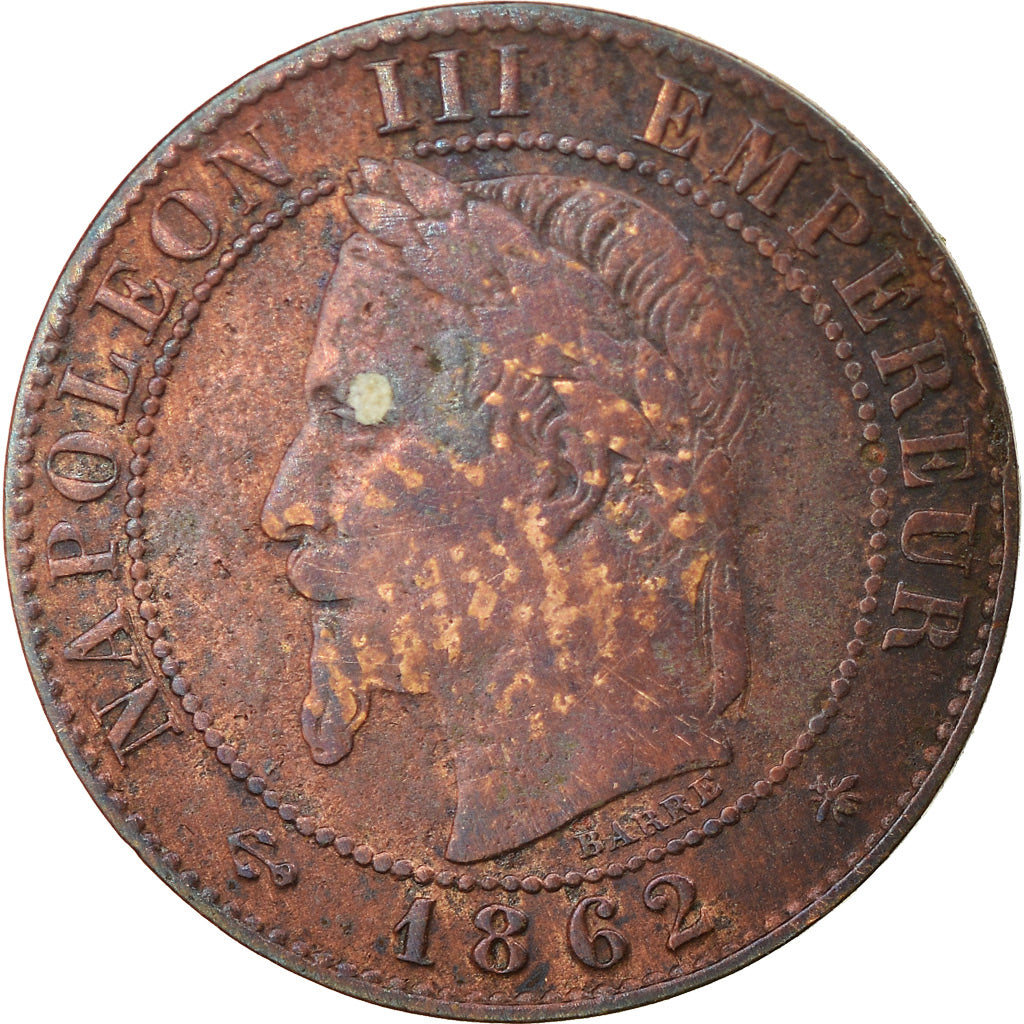 Monnaie, France, Napoleon III, Napoléon III, Centime, 1862, Paris, TTB, Bronze