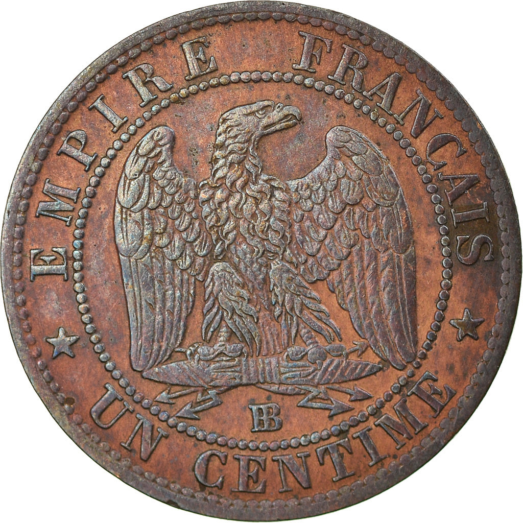 Moneda, Francia, Napoleon III, Napoléon III, Centime, 1853, Strasbourg, MBC