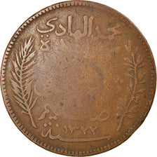 Moneta, Tunisia, Muhammad al-Hadi Bey, 10 Centimes, 1904, Paris, MB+, Bronzo
