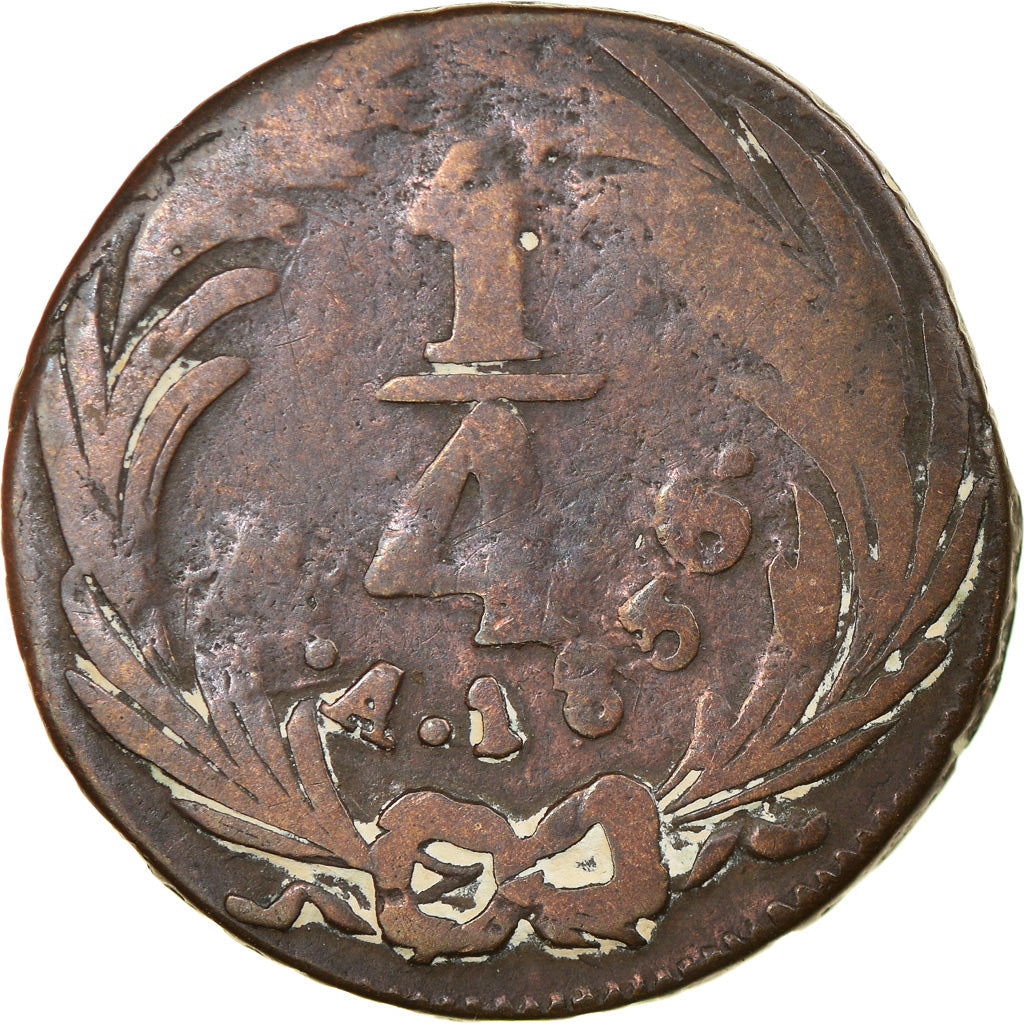 Coin, Mexico, 1/4 Real, Un Quarto/Una Quartilla, 1836, Mexico City, VF(20-25)