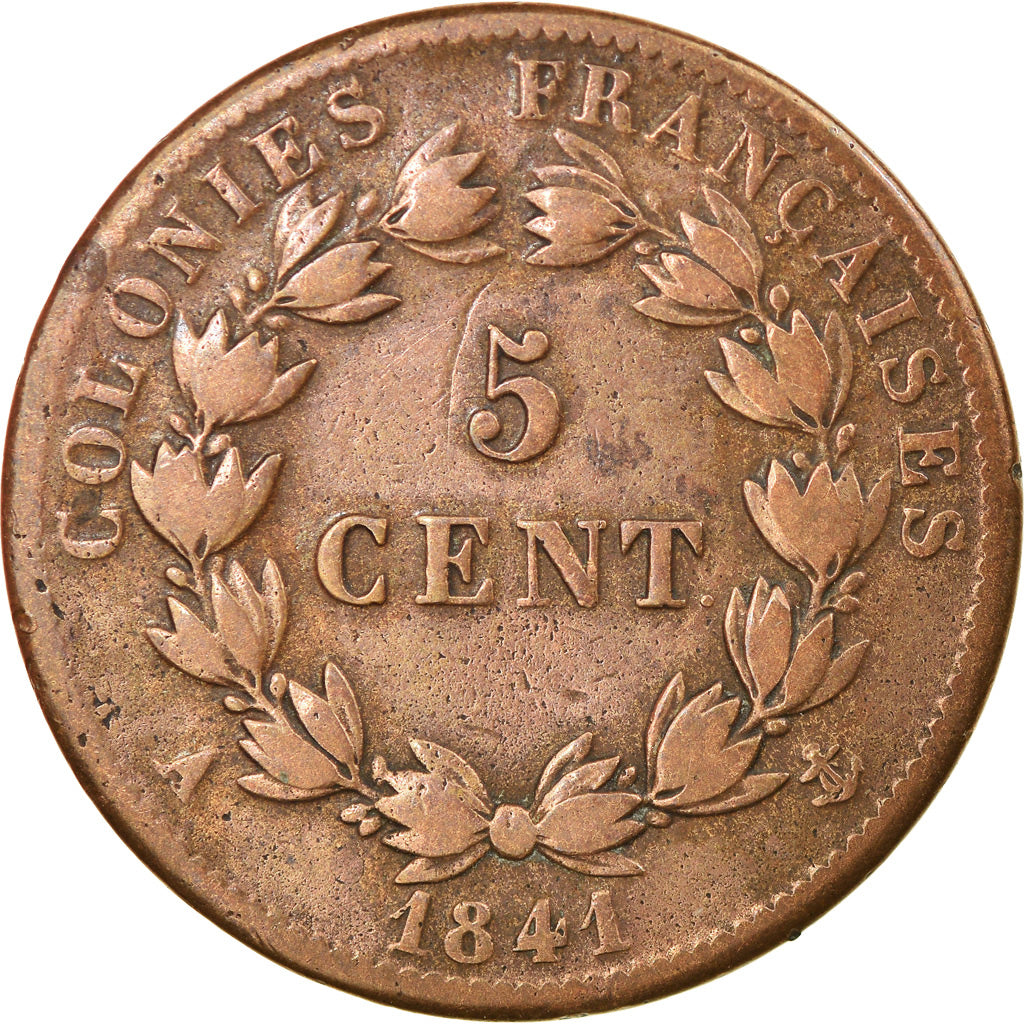 Coin, FRENCH COLONIES, Louis - Philippe, 5 Centimes, 1841, Paris, VF(30-35)