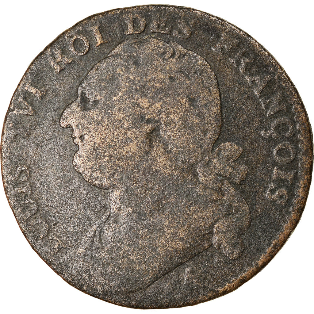 Moneta, Francia, Louis XVI, 12 deniers françois, 12 Deniers, 1791, Paris, MB