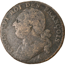 Moneta, Francia, Louis XVI, 12 deniers françois, 12 Deniers, 1791, Paris, MB