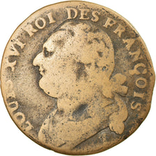 Moneta, Francia, Louis XVI, 12 Deniers, 1792, Nantes, MB, Bronzo, Gadoury:15