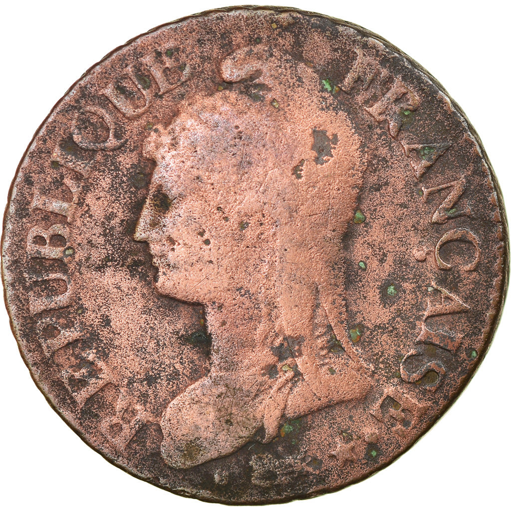 Coin, France, Dupré, 5 Centimes, AN 7, Paris, F(12-15), Bronze, KM:640.1