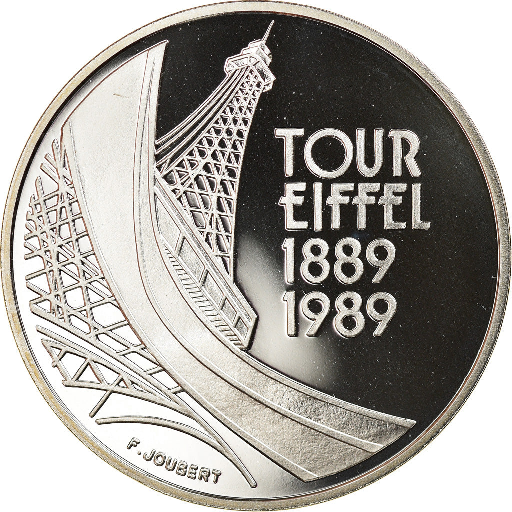 Moneta, Francia, Tour Eiffel, 5 Francs, 1989, Paris, Proof, FDC, Argento
