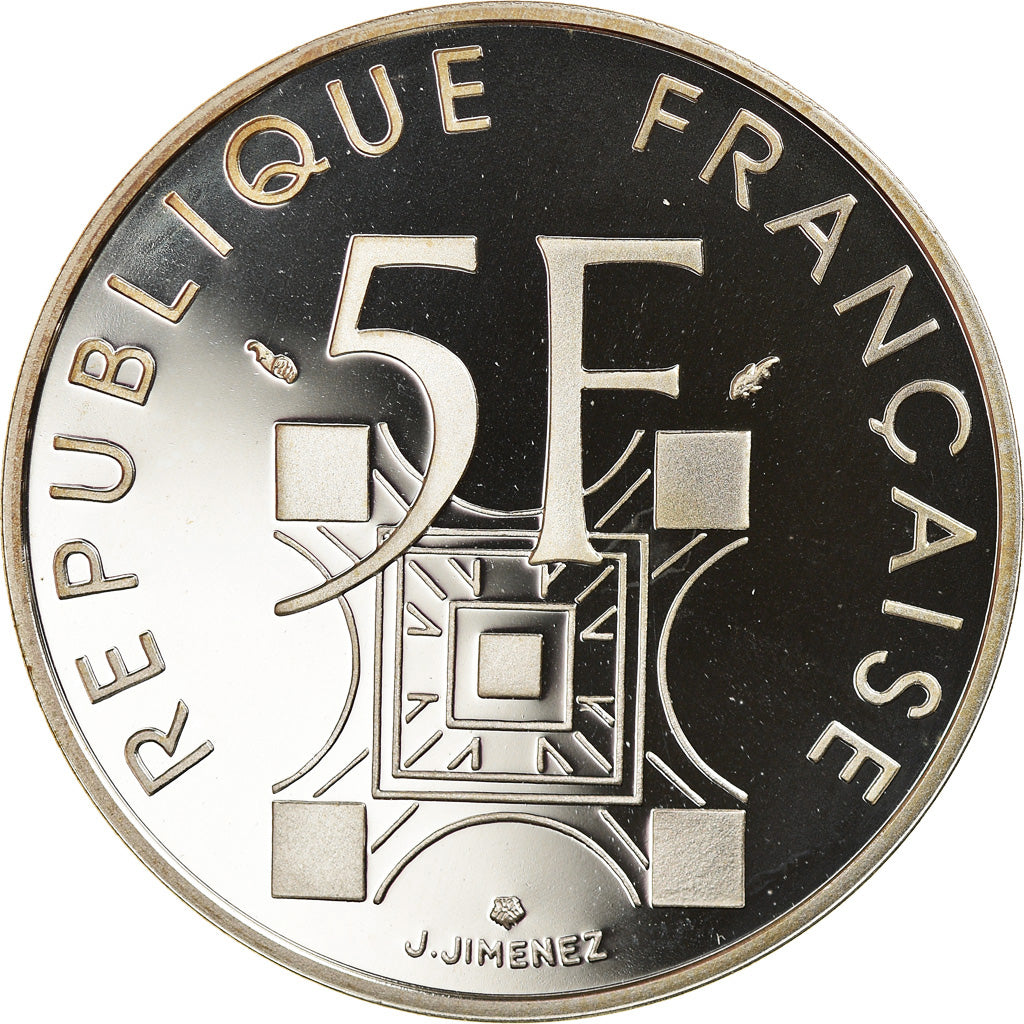 Moneta, Francia, Tour Eiffel, 5 Francs, 1989, Paris, Proof, FDC, Argento