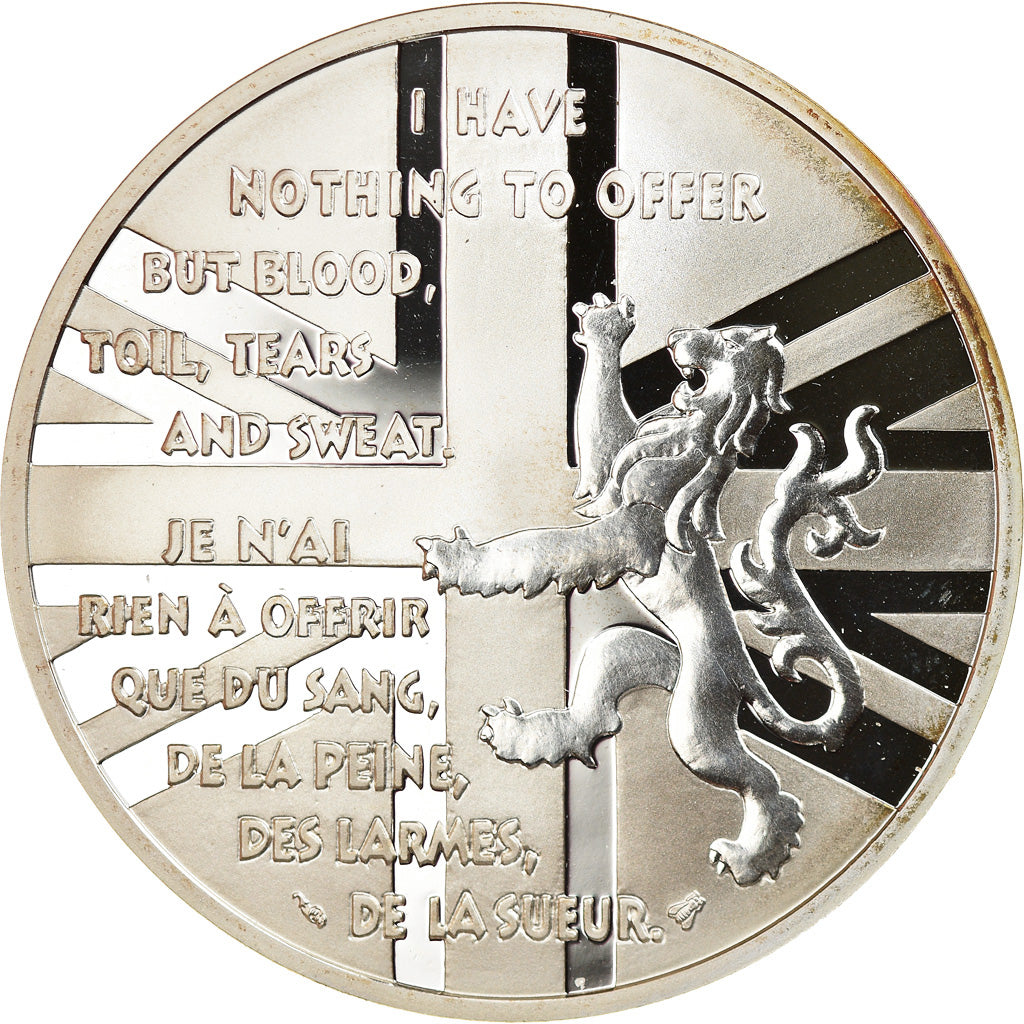 Moneta, Francja, Churchill, 100 Francs, 1994, Proof, MS(65-70), Srebro, KM:1037