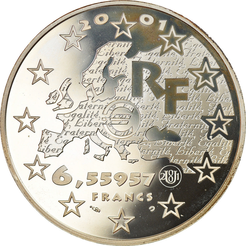 Coin, France, Liberté, 6.55957 Francs, 2001, Paris, Proof, MS(65-70), Silver