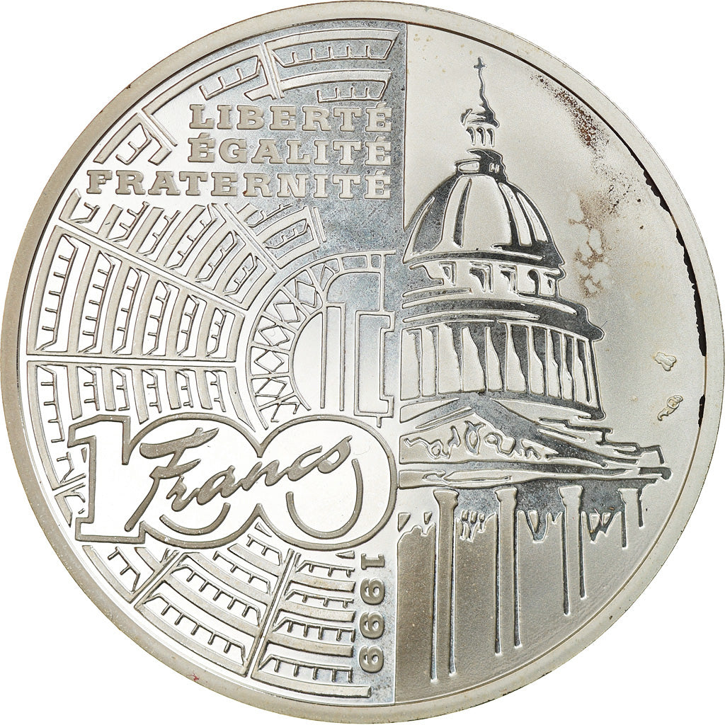 Moneta, Francia, Jean Jaurès, 100 Francs, 1999, Paris, Proof, FDC, Argento