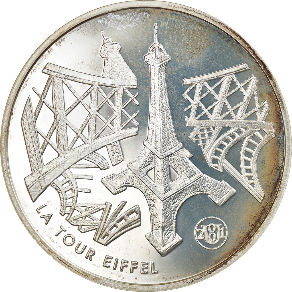 Coin, France, Tour Eiffel, 10 Francs, 2001, Paris, Proof, MS(65-70), Silver