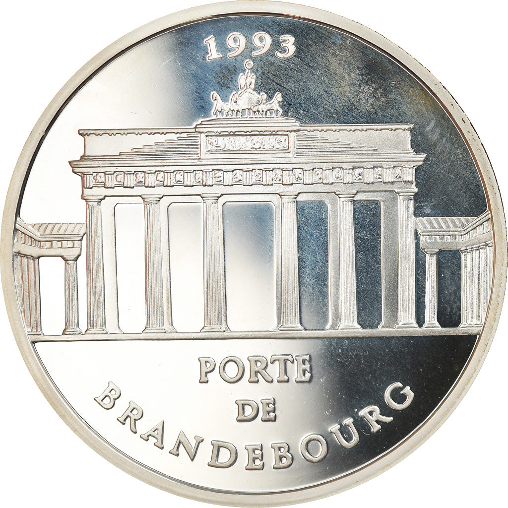 Coin, France, Porte de Brandebourg, 100 Francs-15 Ecus, 1993, Proof, MS(65-70)